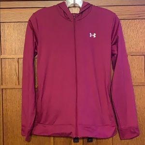 Youth Under Armour pink front zip jacket